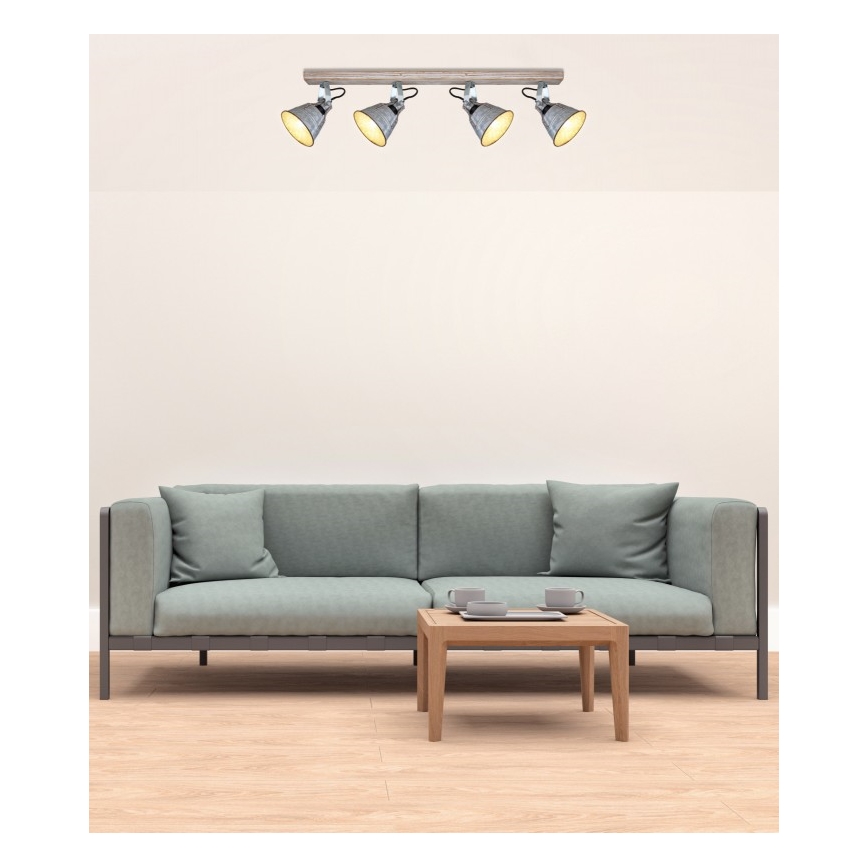 Globo - Spot 4xE27/60W/230V sapin