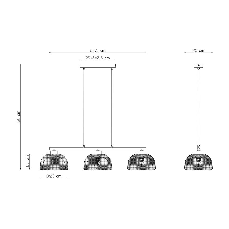 Globo - Hängeleuchte 3xE14/40W/230V