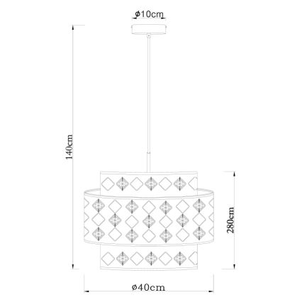 Globo 15448H1 - Suspension filaire ABBEY 1xE27/60W/230V