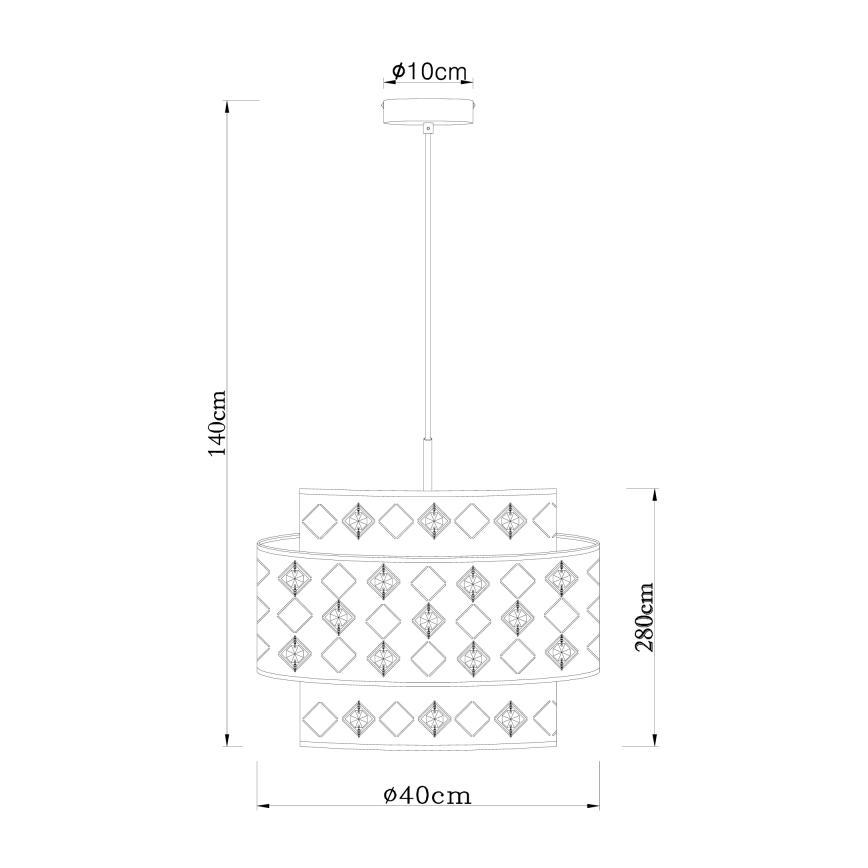 Globo 15448H1 - Suspension filaire ABBEY 1xE27/60W/230V