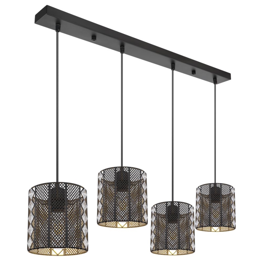 Globo - Lampadario a sospensione con filo 4xE27/60W/230V oro/nero