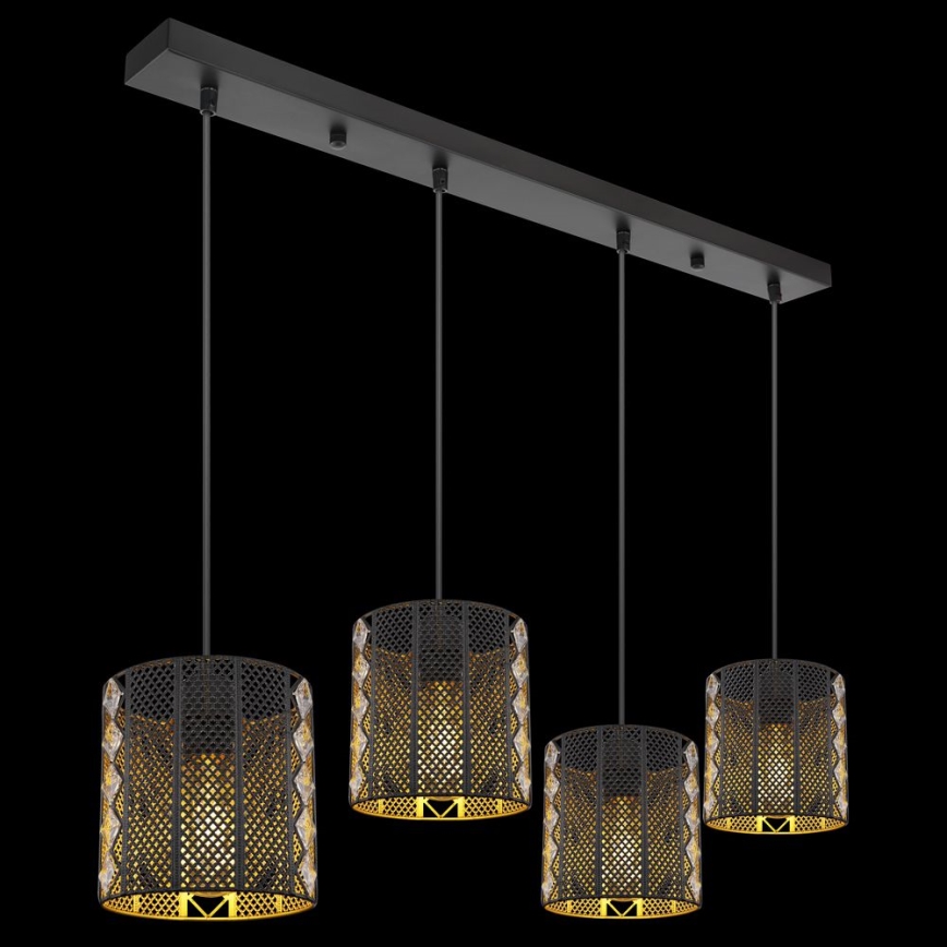 Globo - Lampadario a sospensione con filo 4xE27/60W/230V oro/nero