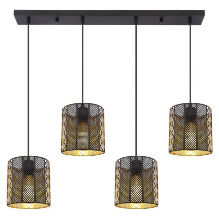 Globo - Lampadario a sospensione con filo 4xE27/60W/230V oro/nero