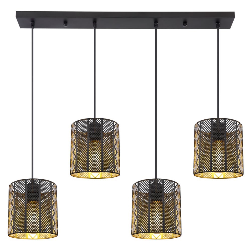 Globo - Lampadario a sospensione con filo 4xE27/60W/230V oro/nero