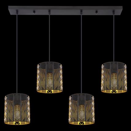 Globo - Lampadario a sospensione con filo 4xE27/60W/230V oro/nero