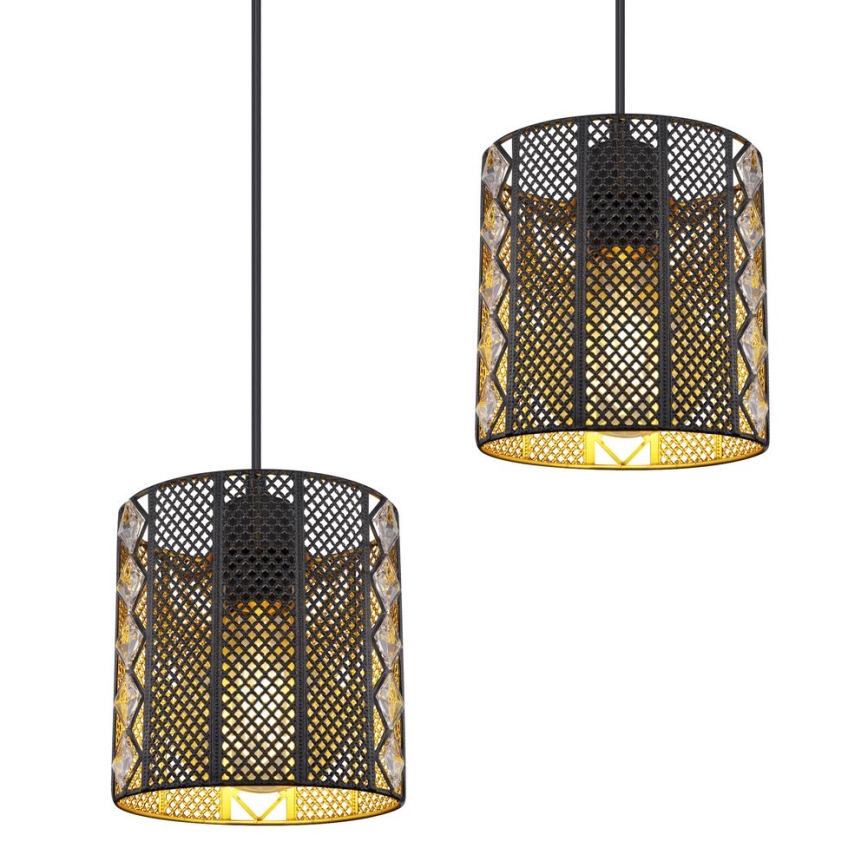 Globo - Lampadario a sospensione con filo 4xE27/60W/230V oro/nero