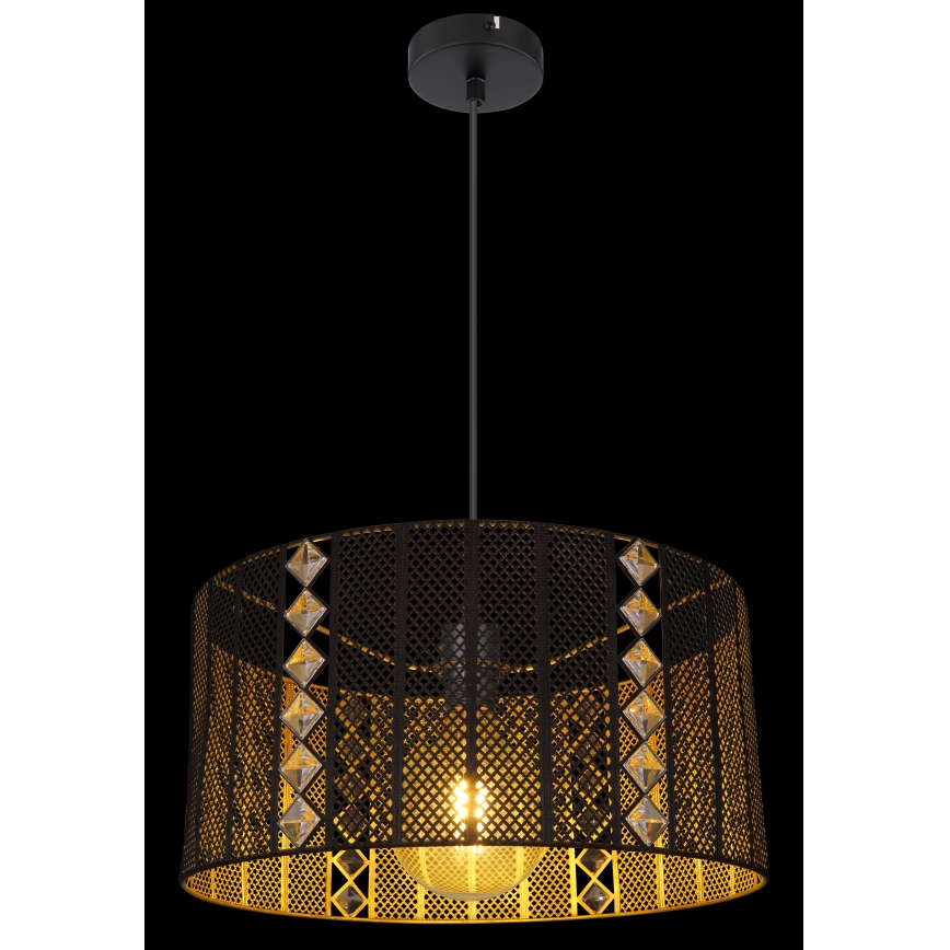 Globo - Lampadario a sospensione con filo 1xE27/60W/230V oro/nero