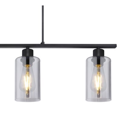 Globo - Lampadario a sospensione con filo 4xE27/60W/230V nero