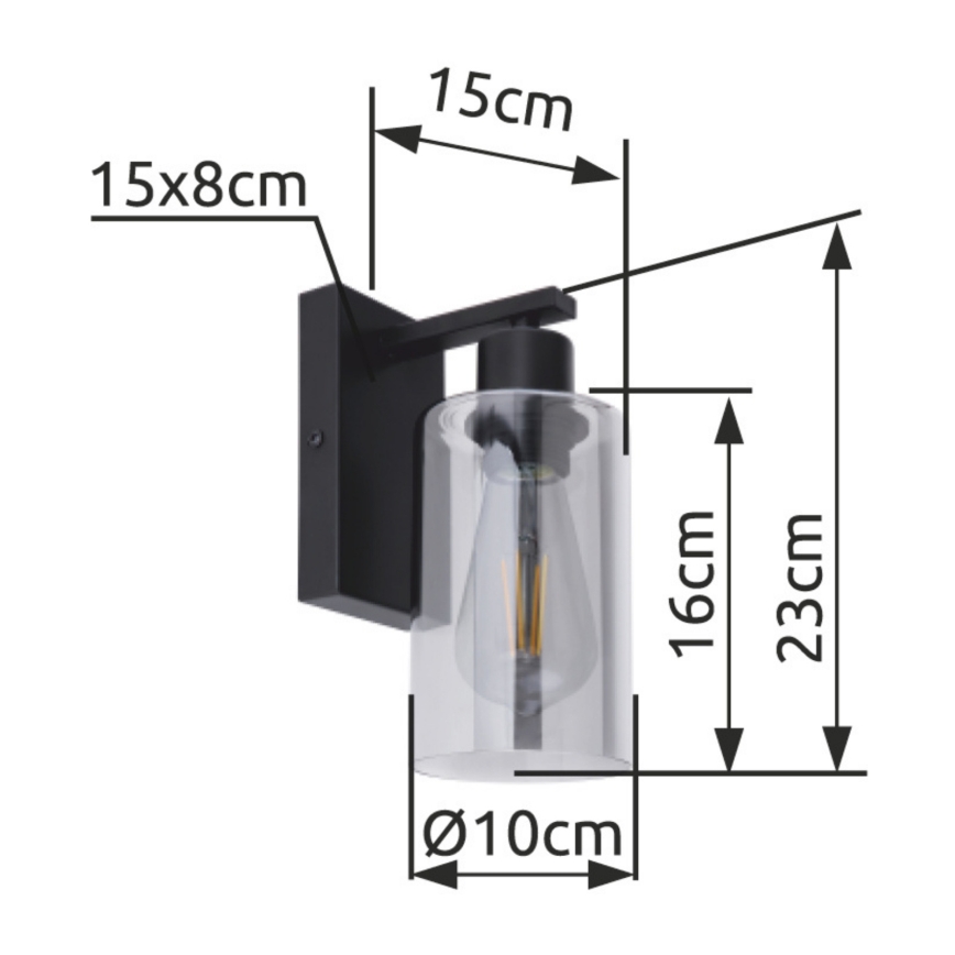 Globo - Wandleuchte 1xE27/60W/230V schwarz