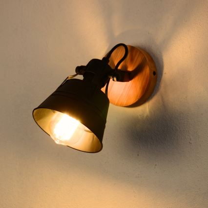 Globo - Faretto da parete 1xE27/60W/230V abete