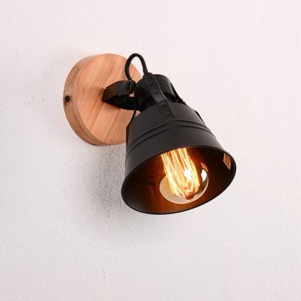 Globo - Faretto da parete 1xE27/60W/230V abete