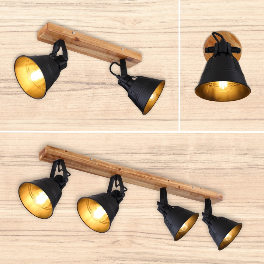 Globo - Faretto da parete 1xE27/60W/230V abete