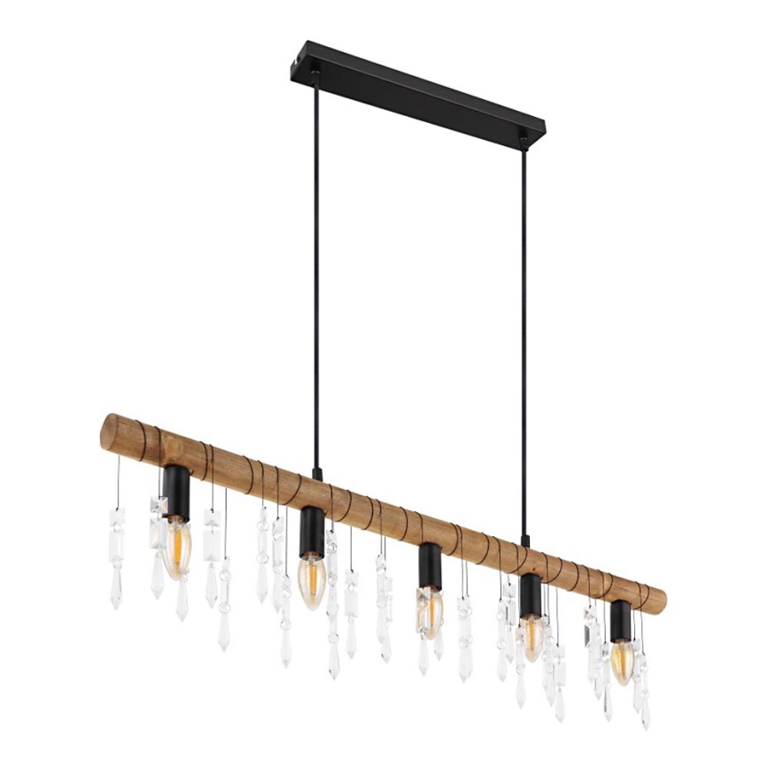 Globo 15532-5H - Hängeleuchte an Kabel KIRA 5xE14/40W/230V schwarz/braun