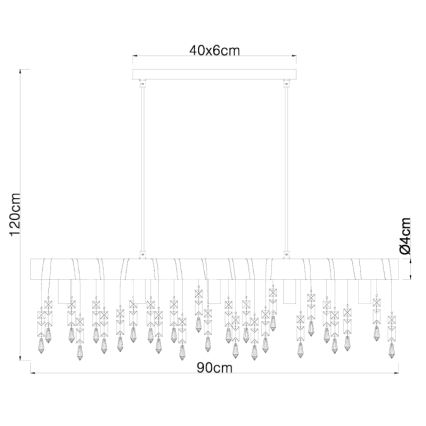 Globo 15532-5H - Hängeleuchte an Kabel KIRA 5xE14/40W/230V schwarz/braun