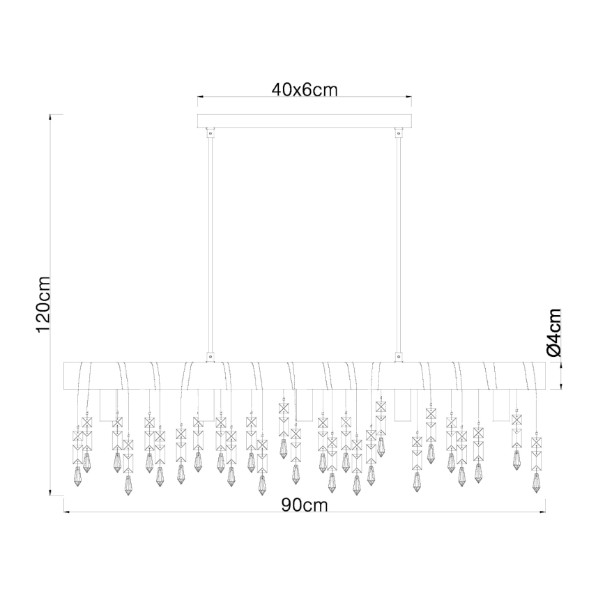 Globo 15532-5H - Hängeleuchte an Kabel KIRA 5xE14/40W/230V schwarz/braun