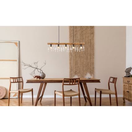 Globo 15532-5H - Lampada a sospensione con cavo KIRA 5xE14/40W/230V nero/marrone