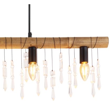 Globo 15532-5H - Suspension sur câble KIRA 5xE14/40W/230V noir/marron
