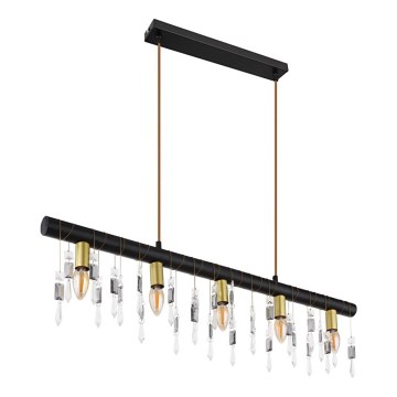 Globo 15532-5HB - Lampada a sospensione su cavo KIRA 5xE14/40W/230V nera