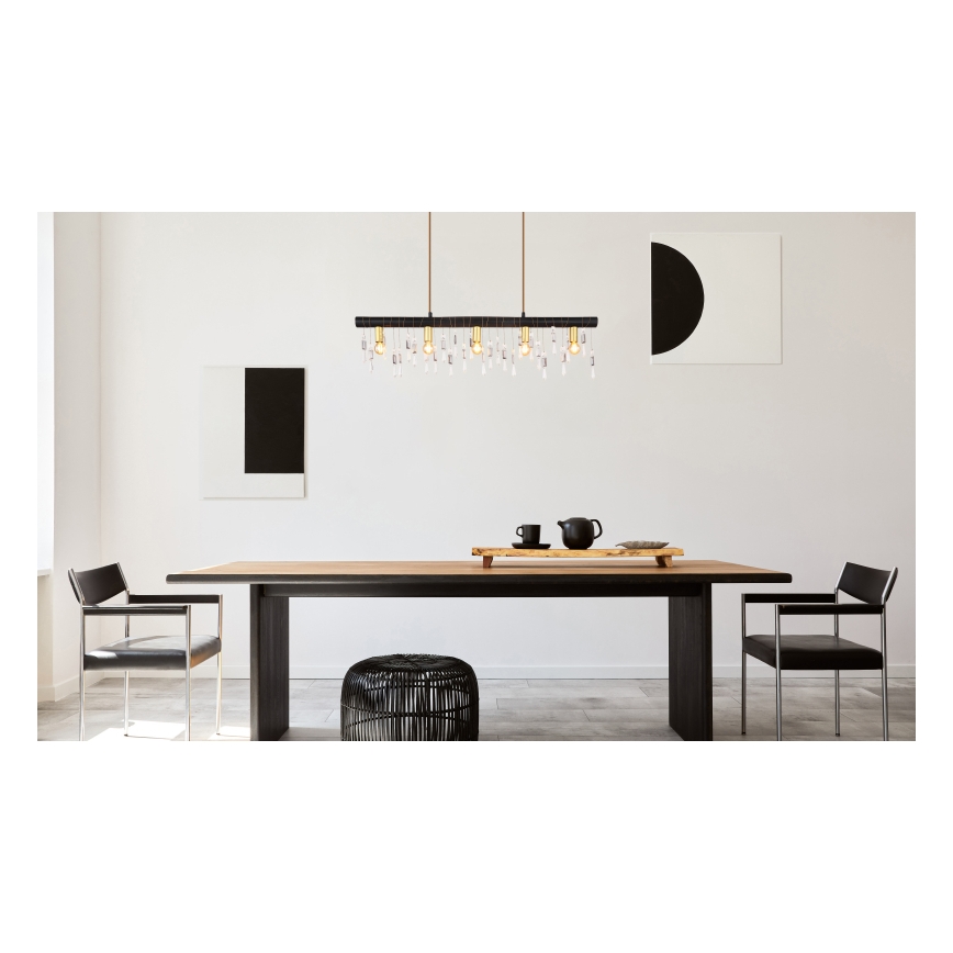 Globo 15532-5HB - Suspension sur câble KIRA 5xE14/40W/230V noir