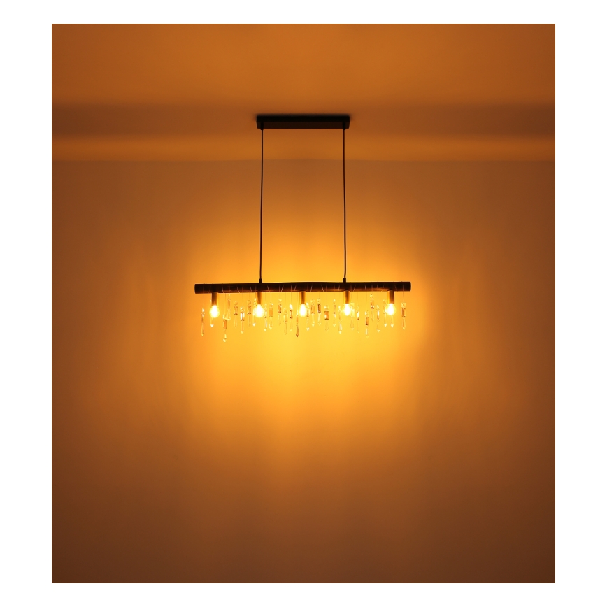 Globo 15532-5HB - Suspension sur câble KIRA 5xE14/40W/230V noir