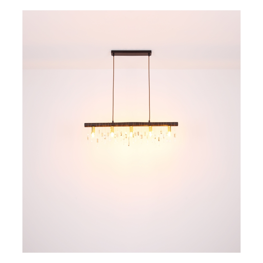 Globo 15532-5HB - Suspension sur câble KIRA 5xE14/40W/230V noir