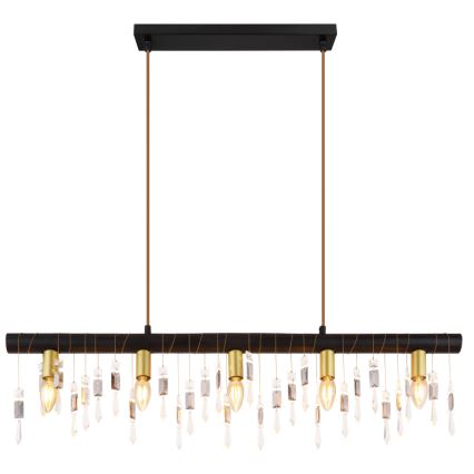 Globo 15532-5HB - Suspension sur câble KIRA 5xE14/40W/230V noir