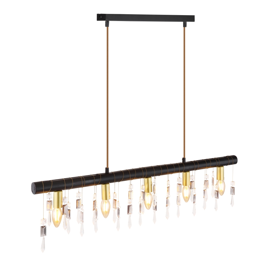 Globo 15532-5HB - Suspension sur câble KIRA 5xE14/40W/230V noir