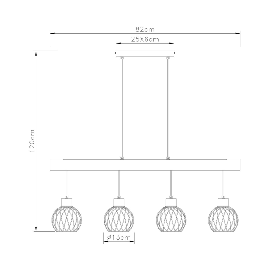 Globo - Lampadario a sospensione con filo 4xE27/15W/230V