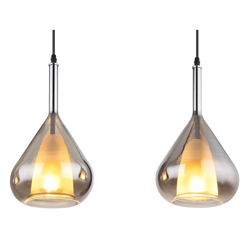 Globo - Lampadario a sospensione con filo 3xE27/60W/230V nero