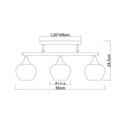 Globo - Anbauleuchte 3xE27/40W/230V schwarz
