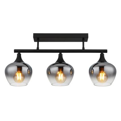 Globo - Lampadario a plafone 3xE27/40W/230V nero