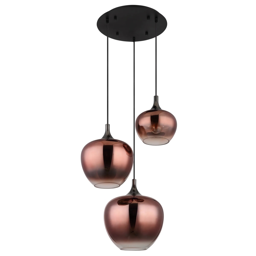 Globo - Lampadario a sospensione con filo 3xE27/40W/230V rame