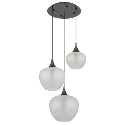 Globo - Lampadario a sospensione con filo 3xE27/40W/230V bianco/antracite