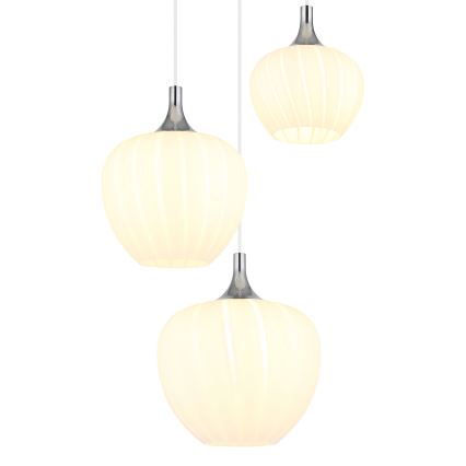 Globo - Lampadario a sospensione con filo 3xE27/40W/230V bianco