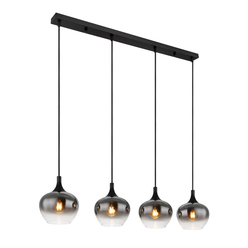Globo - Lampadario sospeso a cavo 4xE27/40W/230V nero