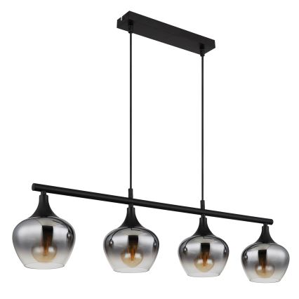 Globo - Suspension filaire 4xE27/40W/230V noir