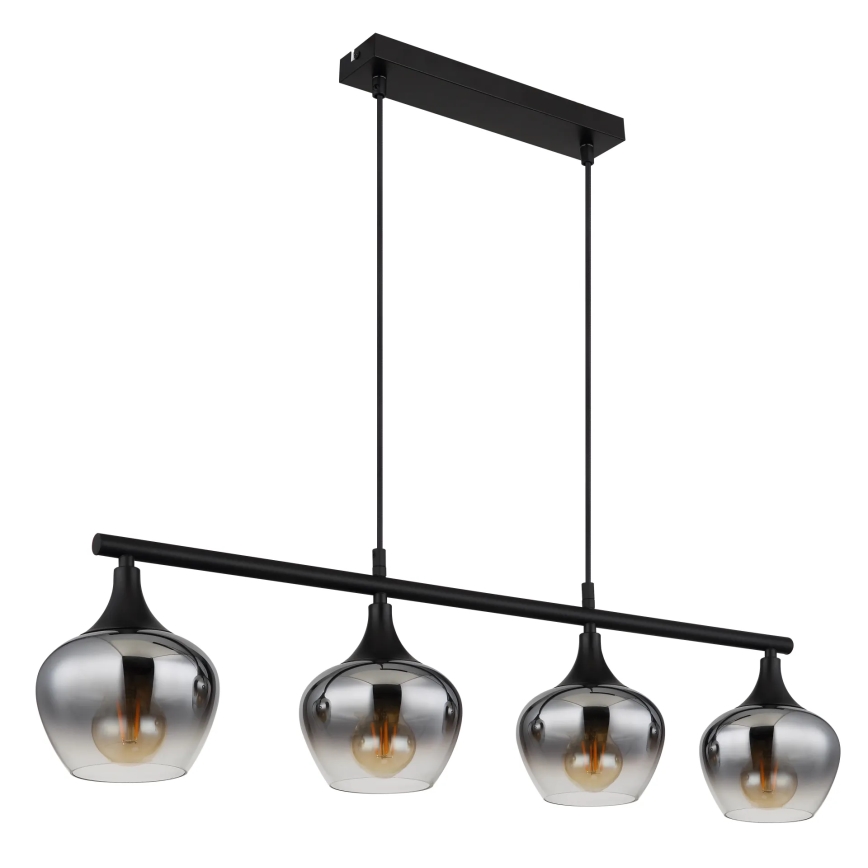 Globo - Suspension filaire 4xE27/40W/230V noir