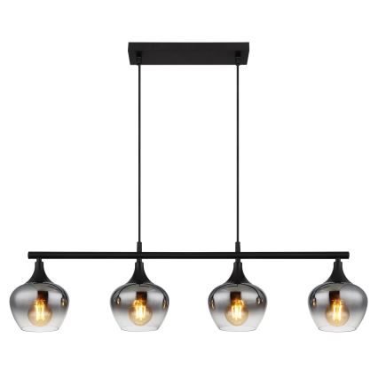 Globo - Suspension filaire 4xE27/40W/230V noir