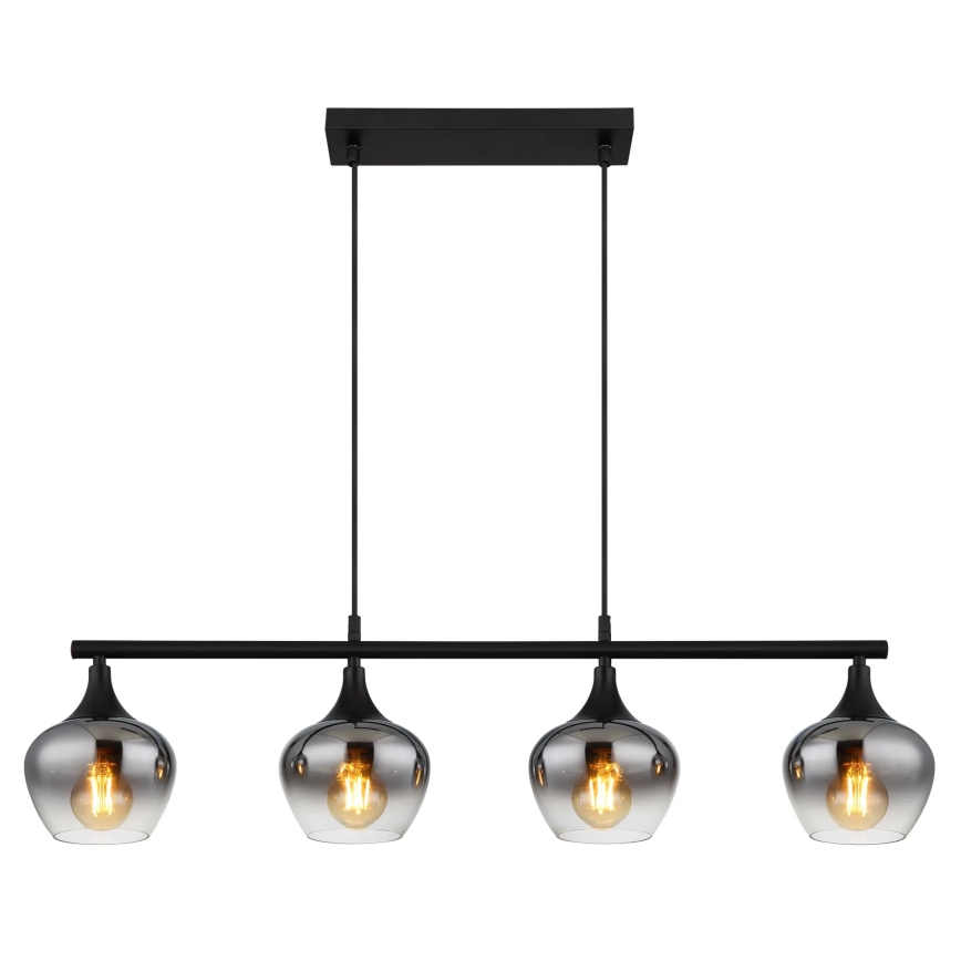 Globo - Suspension filaire 4xE27/40W/230V noir
