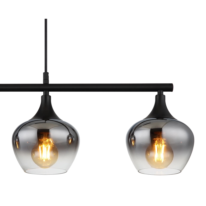 Globo - Suspension filaire 4xE27/40W/230V noir