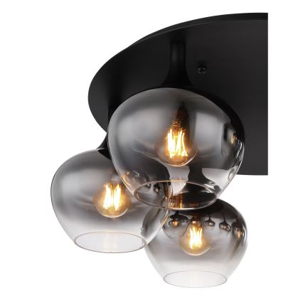 Globo - Aufgesetzte Deckenleuchte 6xE27/40W/230V Ø 65 cm schwarz