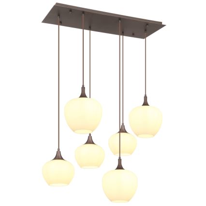 Globo - Hängeleuchte 6xE27/40W/230V weiß