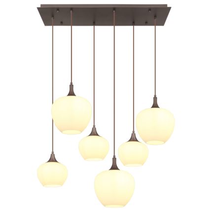 Globo - Hängeleuchte 6xE27/40W/230V weiß