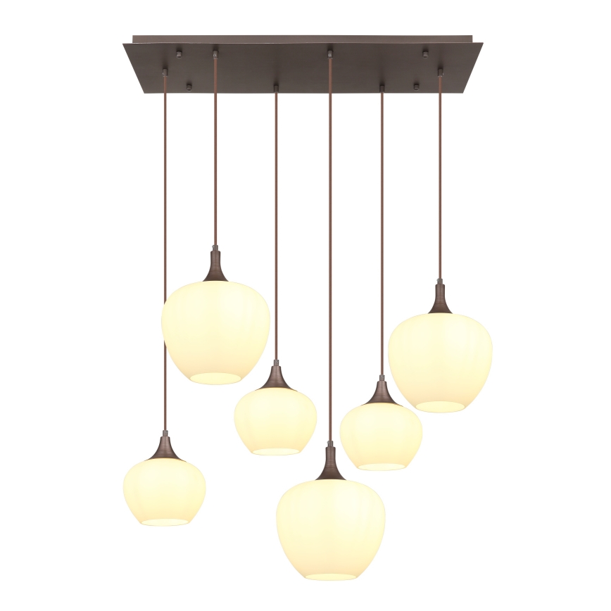 Globo - Hängeleuchte 6xE27/40W/230V weiß