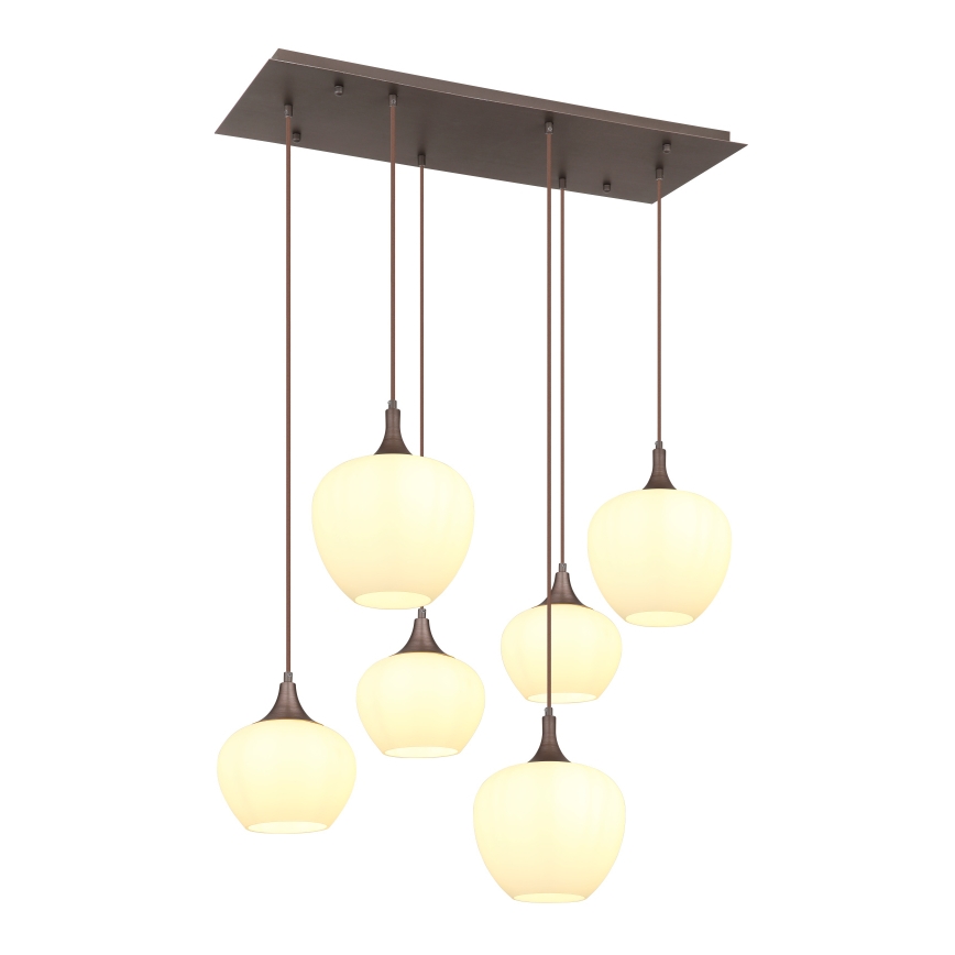 Globo - Suspension filaire 6xE27/40W/230V blanc