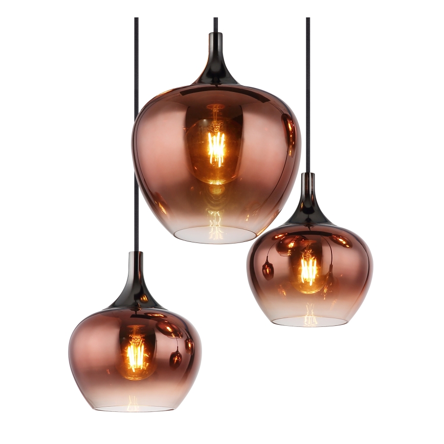 Globo - Lampadario a cavo 6xE27/40W/230V in rame
