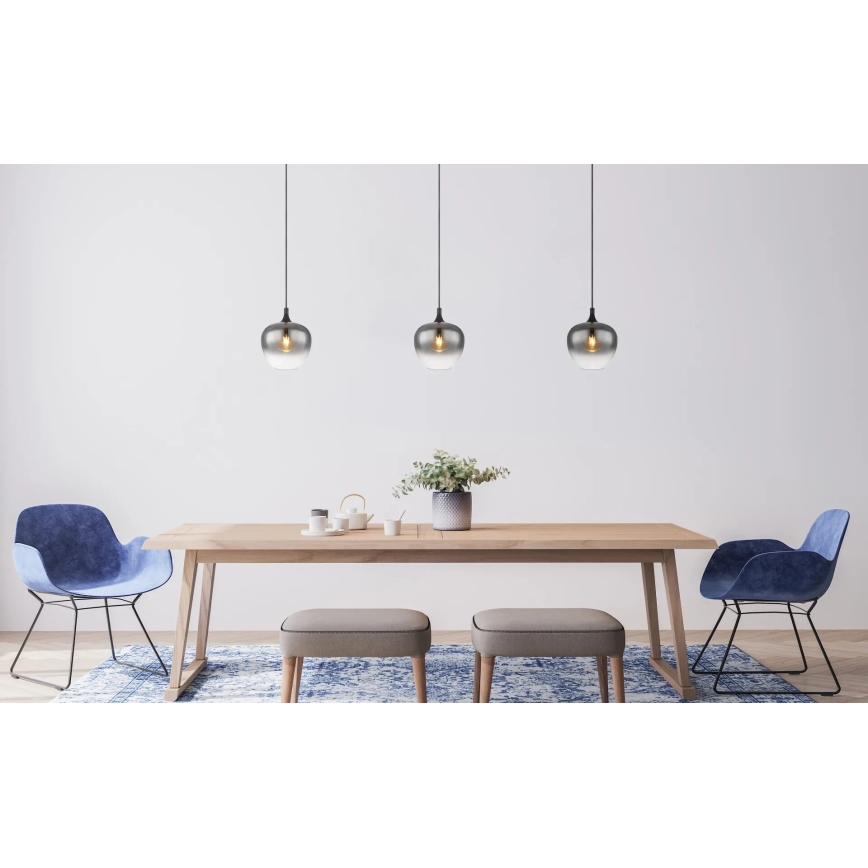 Globo - Suspension filaire 1xE27/40W/230V d. 24 cm noir