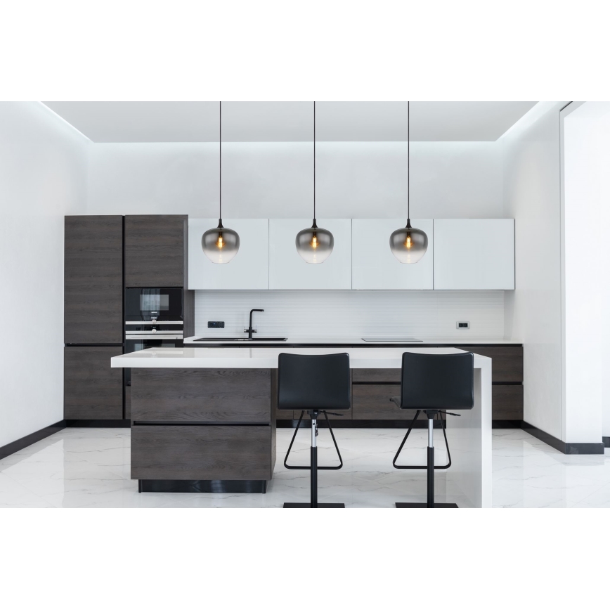 Globo - Lampadario a sospensione con filo 1xE27/60W/230V diametro 29 cm nero