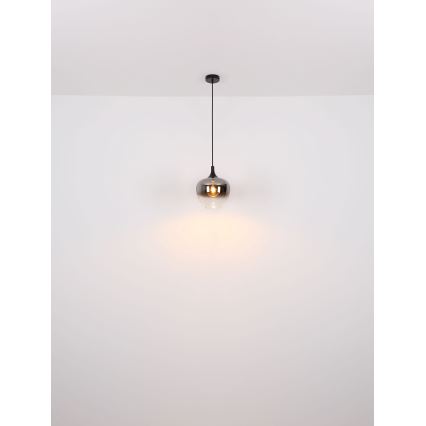 Globo - Lampadario a sospensione con filo 1xE27/60W/230V diametro 29 cm nero