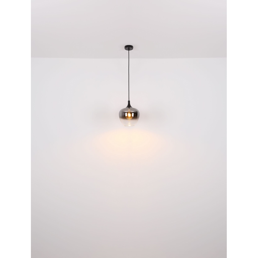 Globo - Lampadario a sospensione con filo 1xE27/60W/230V diametro 29 cm nero